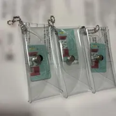 ミツキ ミニマルチポーチ クリア ボタン式 3個セット