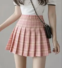 ピンク プリーツスカート チェック 制服 コスプレ