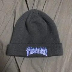 THRASHER ニット帽 ロゴ刺繍