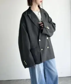 オーバーサイズ ダブルジャケット（ユニセックス）☆クラシカルエルフ