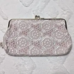 新品あやのこうじ レース模様 ピンクポーチ