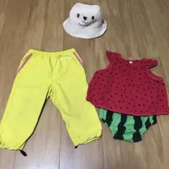 モンベル　パンツ　80 西松屋スイカセットアップ　帽子