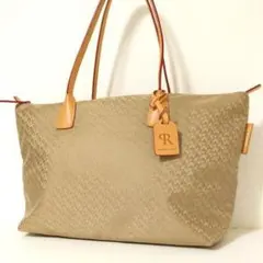 美品★ロベルタピエリ★ジャガードタタミ トートバッグ ラージ ベージュ
