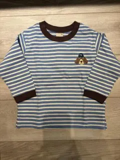 petit main 青白ストライプ 長袖カットソー 90cm