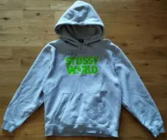 STUSSY® ステューシー プルオーバーパーカー L 灰 プリントロゴ