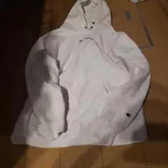 Champion REVERSE WEAVEホワイトフード付きパーカー Mサイズ