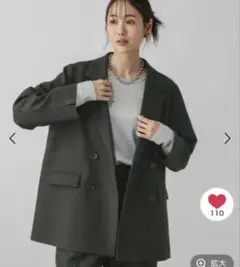 お手入れらくらくセットアップ　ダブルジャケット　スミクロ