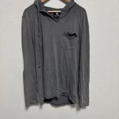 ELXR エリクサー 薄手 コットン フーディー パーカー グレー Lサイズ