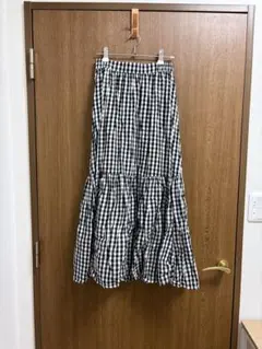 ESCAR ギンガムティアードスカート　フリーサイズ