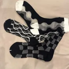 ✨新品未使用　くつした3点セット　透明柄くつした