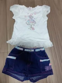 mezzopiano パフスリーブTシャツ ドレス刺繍 ハーフパンツのサムネイル