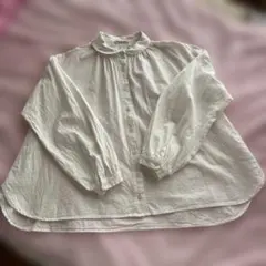 サマンサモスモスモス　　　長袖　ブラウス 白　フリーサイズコットン１００%