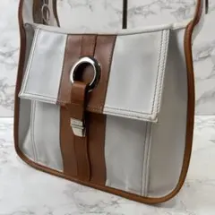 HOGAN ホーガン バイカラー 本革 レザー ショルダーバッグ