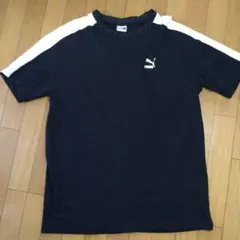 Puma ストライプ袖 Tシャツ 黒/白