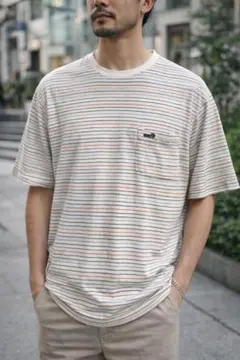 Crocodile メンズ Lサイズ ボーダーTシャツ クロコダイル