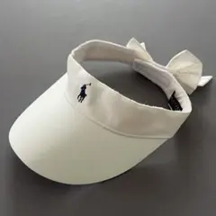 polo golf ポロゴルフ　ラルフローレン　サンバイザー　リボン　白　帽子のサムネイル