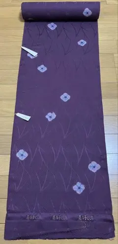 半幅帯 リバーシブル 紫 縄模様 格子柄 麻の葉 洗える帯 NO-1432 半幅帯 リバーシブル 紫 縄模様 格子柄 麻の葉 洗える帯 NO-1432