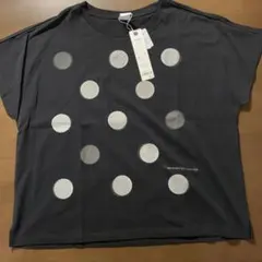 LILASIC 半袖Tシャツ チャコール ドット柄 Lのサムネイル