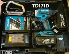 Makita インパクトドライバー TD171D 本体 バッテリー2個付 - メルカリ