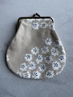 【美品】マリメッコ　プケッティ　がま口ポーチ　ベージュ