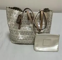 COACH ホワイト トートバッグ ポーチ付き