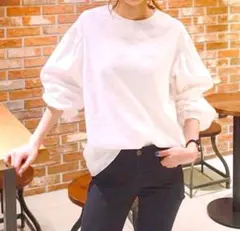 ブラウス ボリューム袖 レディース 白