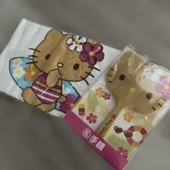 ♡HELLO KITTY♡ハローキティ 日焼けキティ 手鏡 タオル