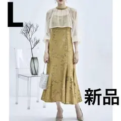 4WAY✨ドリードール シフォンボレロ＆レースキャミドレス オケージョン L 黄