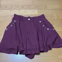 【アクシーズファム】バーガンディ フラワー刺繍 キュロット