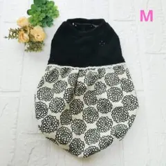 ハンドメイド犬服　 バルーンワンピースM　ミニダリヤ柄