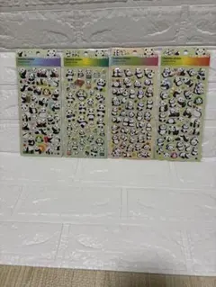 ぷっくり 3Dシール パンダ 4枚セット ステッカー デコ 立体 かわいい大容量