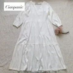 Ciaopanicチャオパニック　ジャガードワンピース　ティアードワンピース
