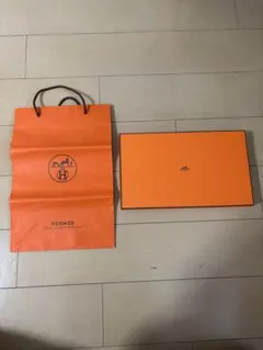 HERMES オレンジ ショップ袋とボックスセット