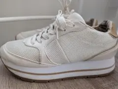 ZARA★ ホワイト メッシュ 厚底スニーカー