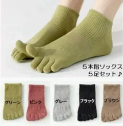 【新品】5本指ソックス【5足セット】レディース　靴下　健康　外反母趾　腰痛