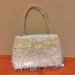 ビーズ装飾ハンドバッグ ピンク系