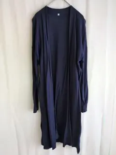 無印良品 UVカット綿混ロングカーディガン Lサイズ ネイビー