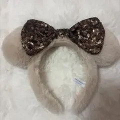 ディズニー　カチューシャ　ブラウン　もこもこ