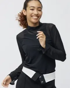 GUジーユーシアーハイネックTブラック3XL