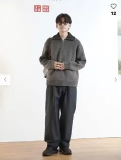 UNIQLO JWアンダーソン スフレヤーンリブフルジップセーター XXL