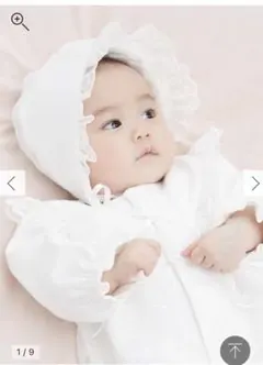 春 秋 冬【日本製】新生児綿ポンチドレス＆帽子セット