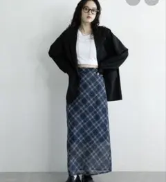 RAGEBLUE バイアスチェックシアースカート ロング丈のサムネイル