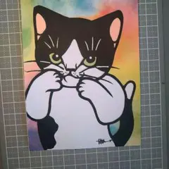 022｜黒猫 原画 A4 手描きイラスト - メルカリ