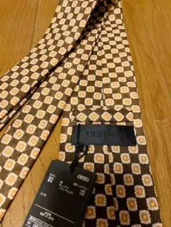 【新品】ダーバン　ブラウン　小紋ネクタイ