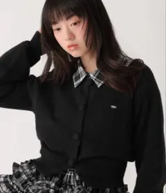 Heather クルミボタンカーディガン ブラック　645576フリーサイズ