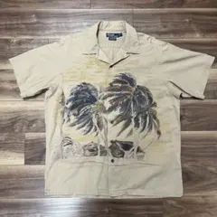 ラルフローレン 90s VINTAGE CAMP L 開襟シャツ ヤシ コットン