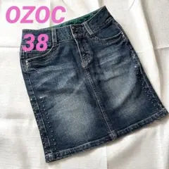 OZOC オゾック　デニム　ミニスカート　ラインストーン　スタッズ　38 Mのサムネイル