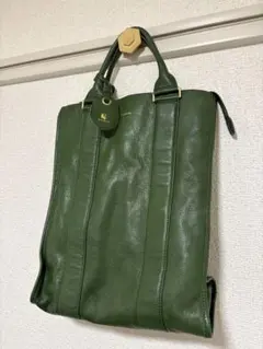 美品✨sot ソット リュック レザー リバーシブル グリーン系 A4収納可 