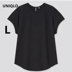 美品 UNIQLO L ブラック フレンチスリーブ Tシャツ　半袖のサムネイル