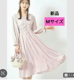 新品　tocco closet ウエスト シャーリング ワンピース　ピンク②